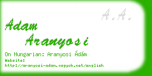 adam aranyosi business card